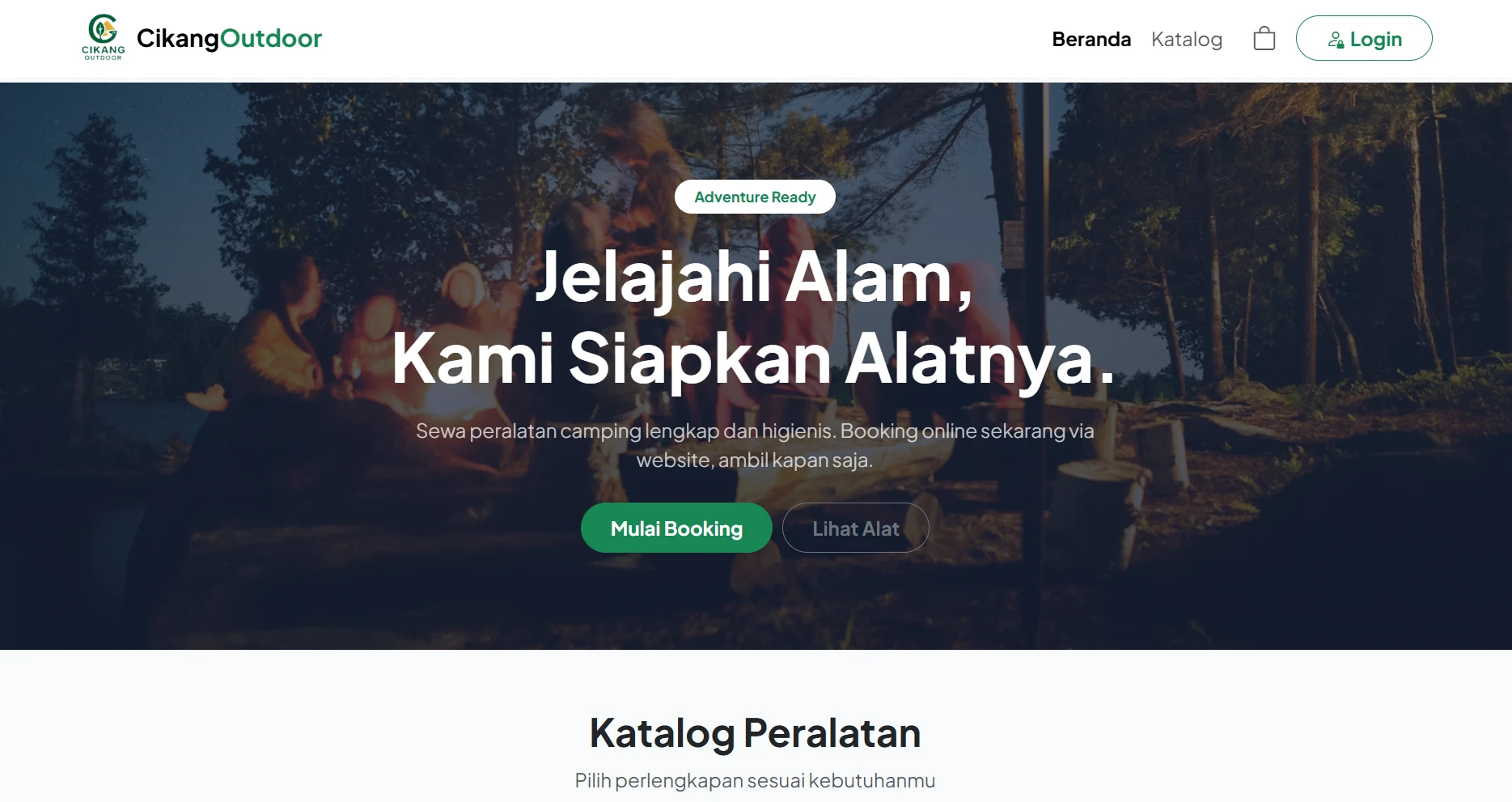 Portofolio Website Sewa Alat Camp